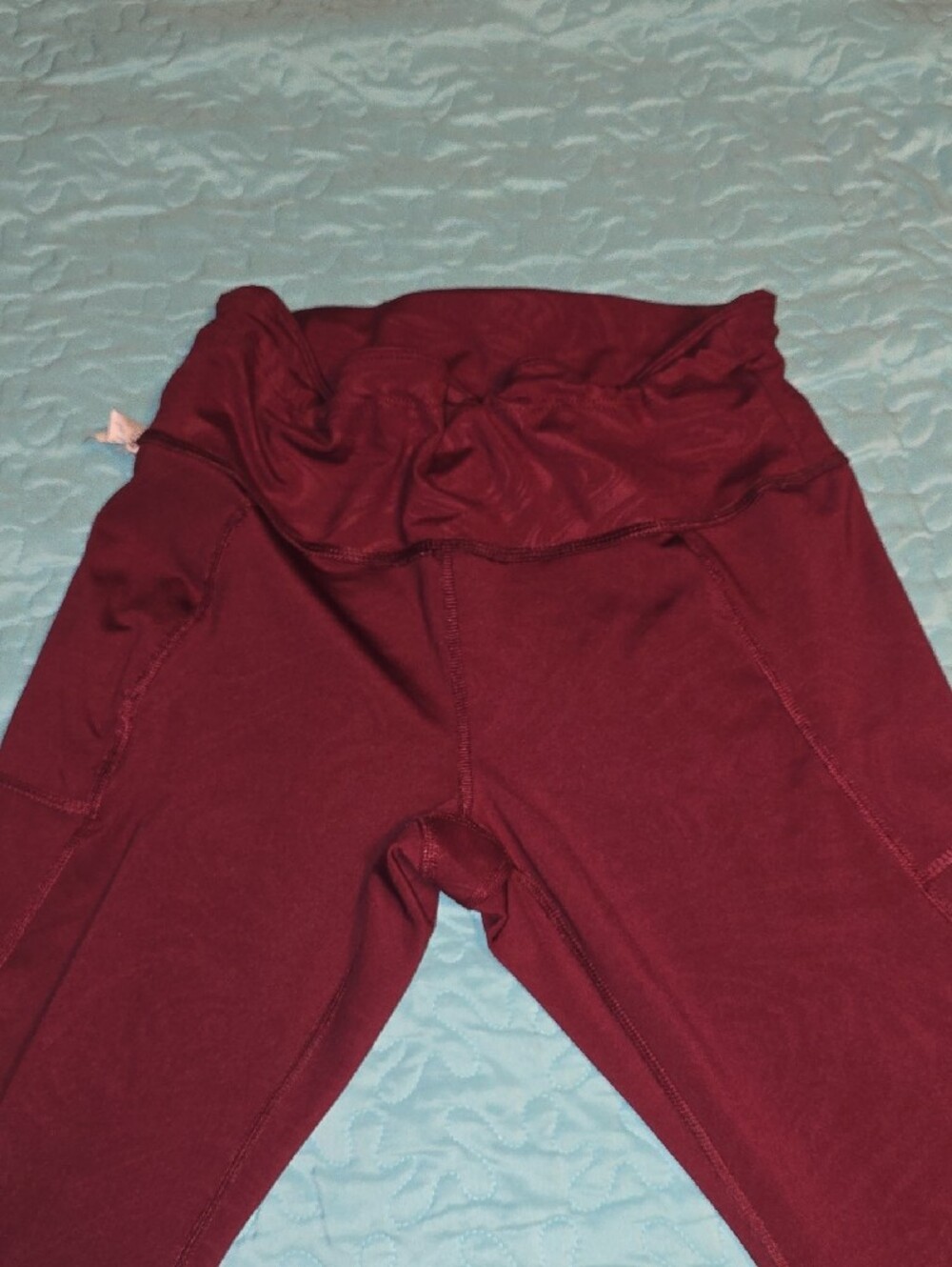 Avia Burgundy Yoga Pant with Black Racerback Crop With Built In Sport Bra - Picture 14 of 14